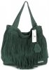 GEANȚĂ DIN PIELE shopper bag Vittoria Gotti verde de sticlă V6048